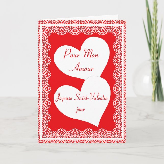 French Valentine's Day Card For My Love (Front)