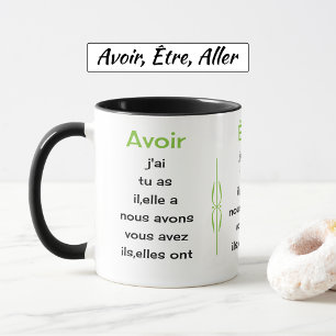 French verbs learn and teach mug