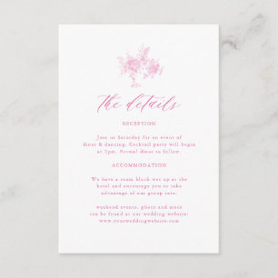 French Victorian Toile Pink Wedding The Details Enclosure Card