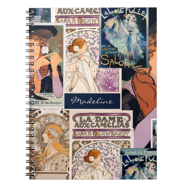 French Vintage Art Poster Collage Personalized Notebook (Front)