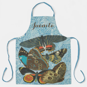 French Vintage Butterflies Illustration-2 Apron