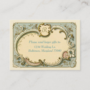French Vintage Custom Bridal Shower Enclosure Card