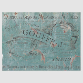 French vintage decoupage sign tissue paper