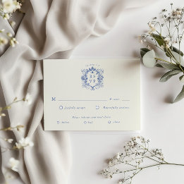 French Vintage Floral Crest RSVP Response Card