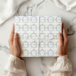 French Vintage Floral Double Monogram Wedding Wrapping Paper<br><div class="desc">Our "French Vintage Floral" collection features watercolor vintage florals in blue tones and foil in different colours with easily customizable fonts for a perfectly elegant garden wedding. Check our store for more items from this collection. Contact us if you have any special requests through email or chat and we will...</div>