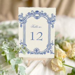 French Vintage Floral Wedding Table Number