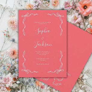 French Vintage Hand Drawn Fresh Strawberry Wedding Invitation