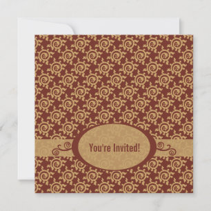 French Vintage Pattern Birthday Invitation