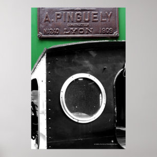 French Vintage Plaque 1909 Steam Engine Poster