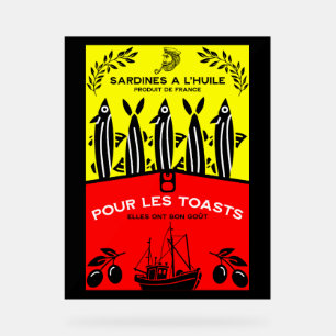 French Vintage Sardine Kitchen Acrylic Sign