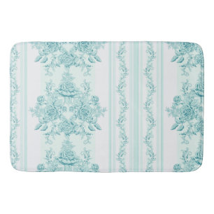 French,Vintage,shabby chic,pattern,victorian,turqu Bath Mat