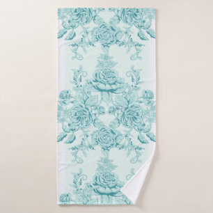 French,Vintage,shabby chic,pattern,victorian,turqu Bath Towel