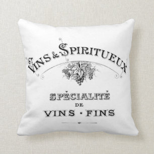french vintage typography shabby chic cushion