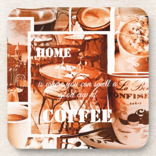 French Vintage Watercolor Coffee Collage Coaster