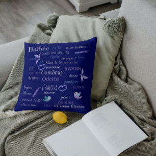 French vocabulary of Proust  - chalkboard Throw Pillow