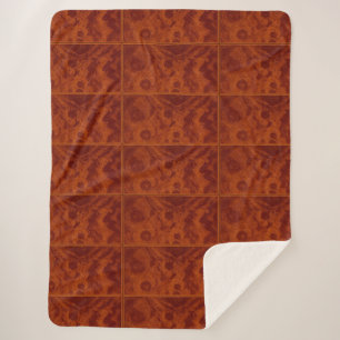"French Walnut Burl Design"Sherpa Blanket