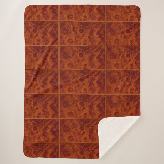 "French Walnut Burl Design"Sherpa Blanket (Front)