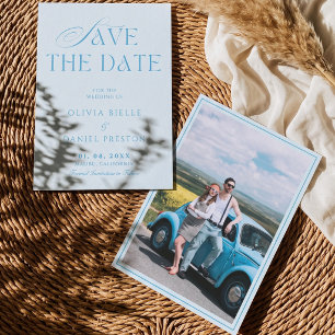 French Whimsical Photo wedding Save The Date Invitation