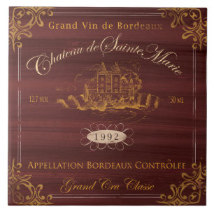 French Wine Label Tile:Bordeaux Tile