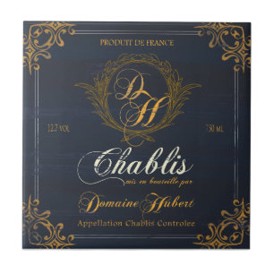 French Wine Label Tile:Chablis Tile