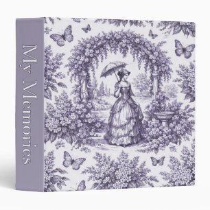French Woman In a Garden Toile de Jouy Binder