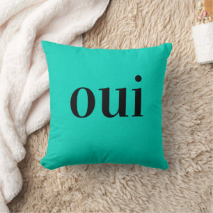French Yes or No Throw Pillow