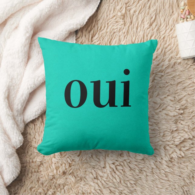 French Yes or No Throw Pillow (Blanket)