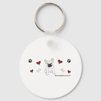 FrenchBulldogWht Keychain