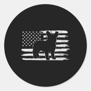 Frenchie 4th Of July French Usa Flag Gift Classic Round Sticker