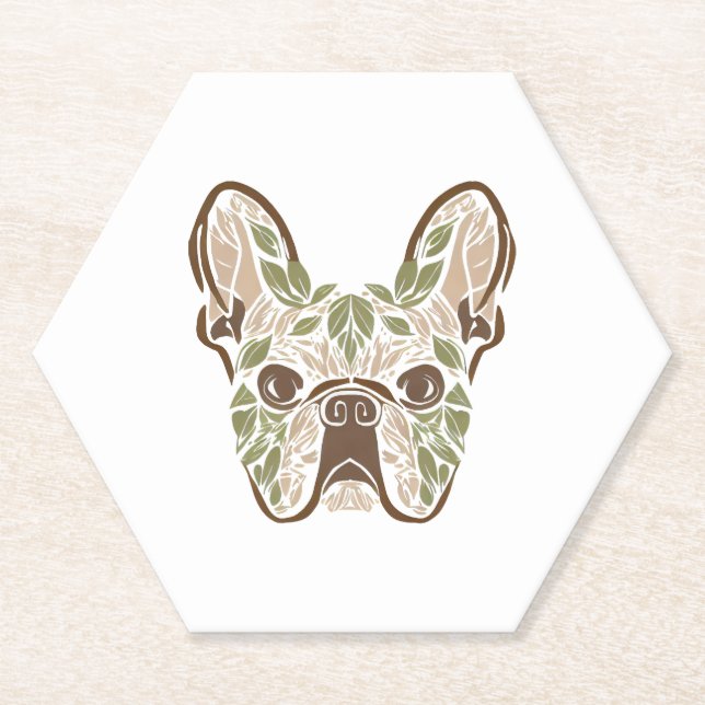 Frenchie art paper coaster (Front)