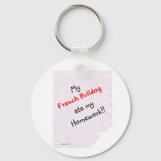 Frenchie Ate My Homework Keychain