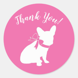 Frenchie Baby Shower French Bulldog Pink Classic Round Sticker