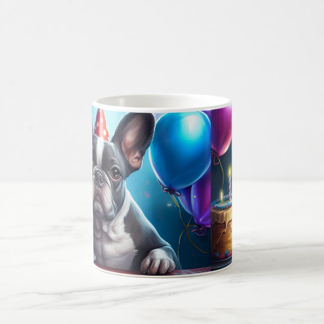 Frenchie Birthday Bash: A Cute French Bulldog Coffee Mug (Center)