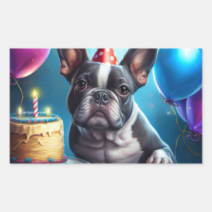 Frenchie Birthday Bash: A Cute French Bulldog Sticker