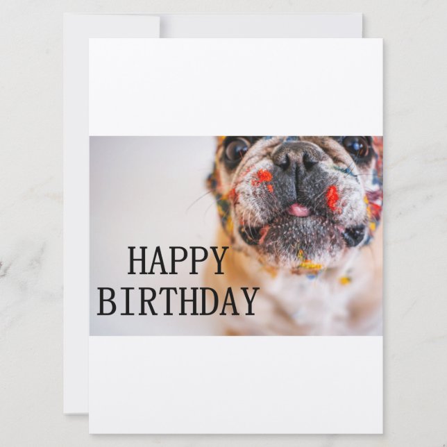frenchie birthday invitation (Front)