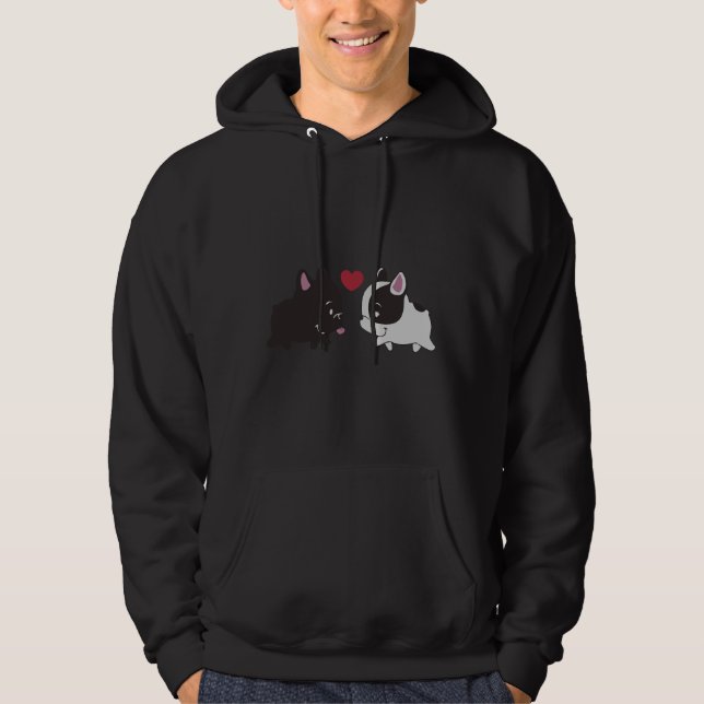 Frenchie Black And White Frenchie Family French Bu Hoodie (Front)