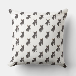 Frenchie (Black Brindle) Throw Pillow