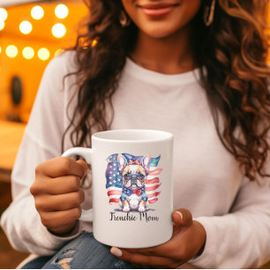 Frenchie Bulldog Mom Patriotic USA Flag  Large Coffee Mug