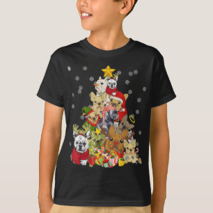 Frenchie Christmas Tree Lights Funny Dog Xmas Gift T-Shirt