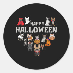Frenchie Costume Happy Halloween French Bulldog Classic Round Sticker