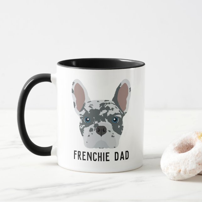 Frenchie Dad Blue Merle French Bulldog Mug (With Donut)