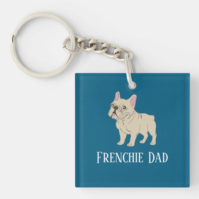 Frenchie Dad Keychain (Front)