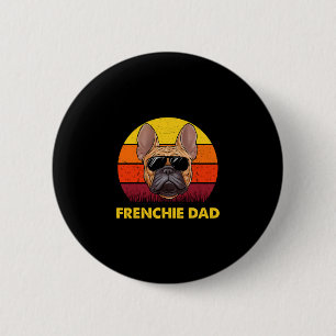 Frenchie Dad Retro Sunset Sungles Men French Bulld 2 Inch Round Button