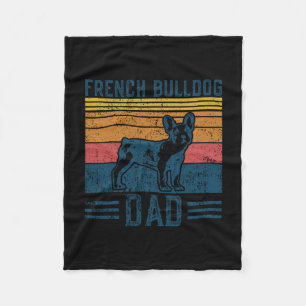 Frenchie Dad - Vintage French Bulldog Papa  Fleece Blanket