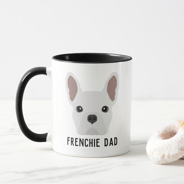 Frenchie Dad White French Bulldog Mug (With Donut)