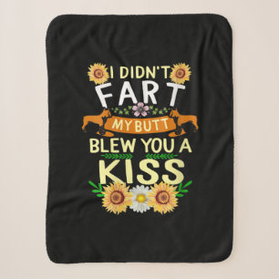 Frenchie Didn't Fart Butt Kiss Dog Mom Mama Sherpa Blanket
