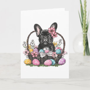 Frenchie Dog Easter Frenchie Dog Eggs Artwork Card