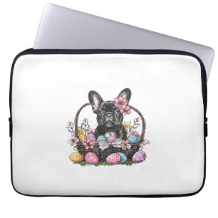 Frenchie Dog Easter Frenchie Dog Eggs Artwork T-Sh Laptop Sleeve