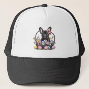Frenchie Dog Easter Frenchie Dog Eggs Artwork T-Sh Trucker Hat