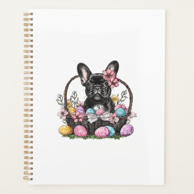 Frenchie Dog Pâques Frenchie Dog Œufs Dessin T-Sh (Devant)